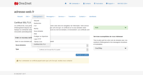 Activer votre certificat SSL