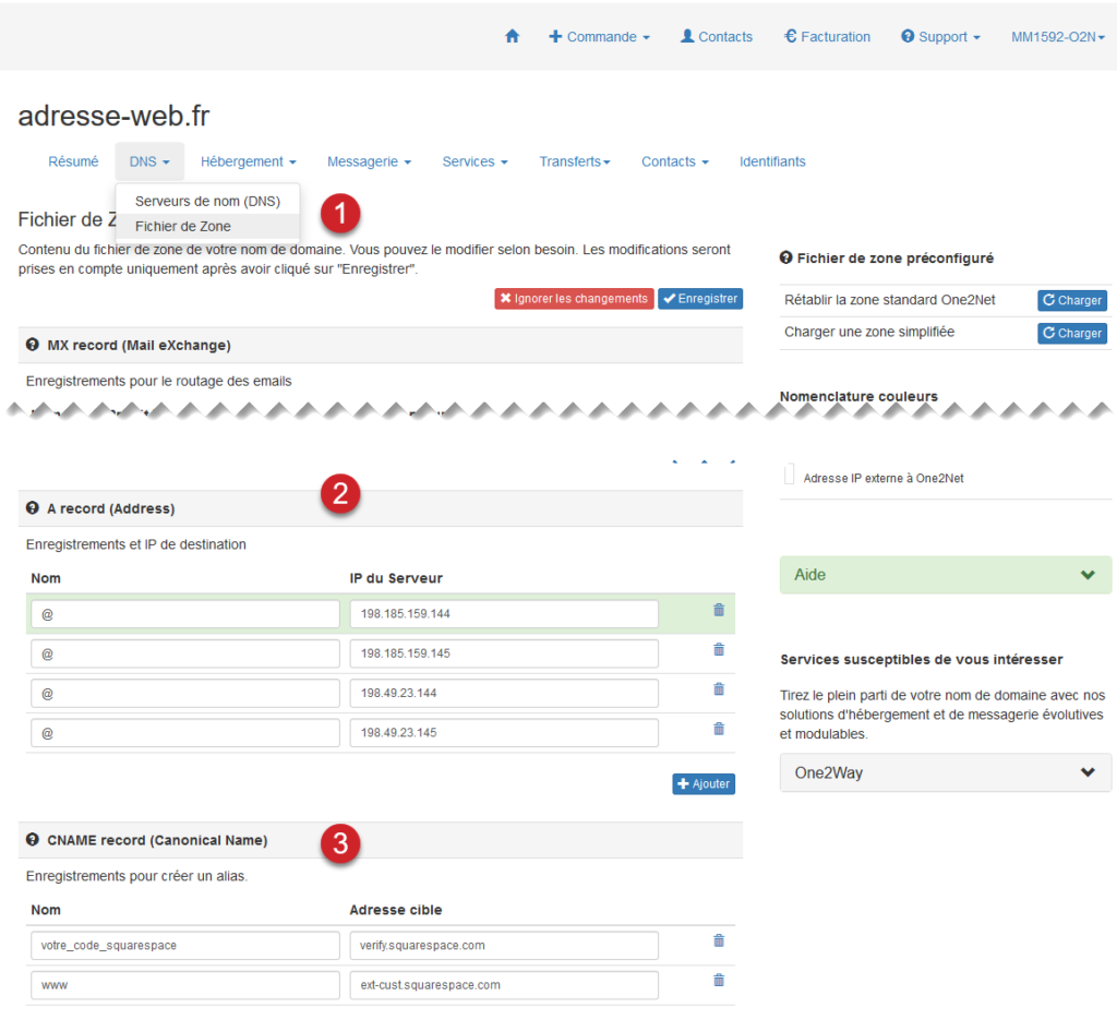 DNS Squarespace