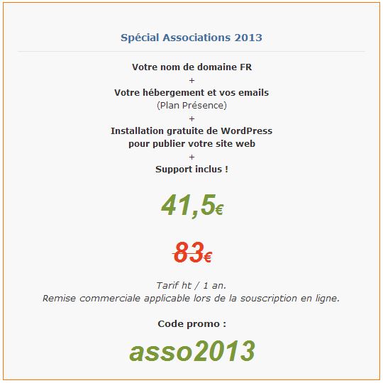 Offre nom de domaine + hébergement + site web
