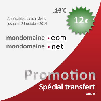 Transférez votre nom de domaine .COM et .NET vers One2Net