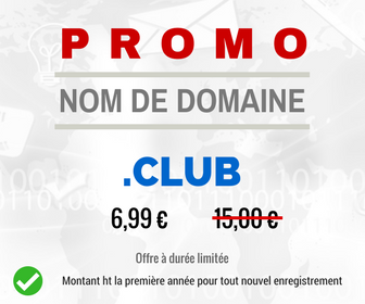 Promotion sur le nom de domaine .CLUB