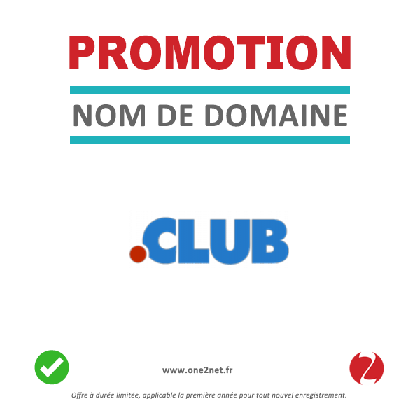 Promotion sur le nom de domaine .CLUB