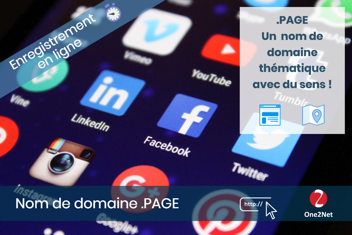Nom de domaine .PAGE - One2Net