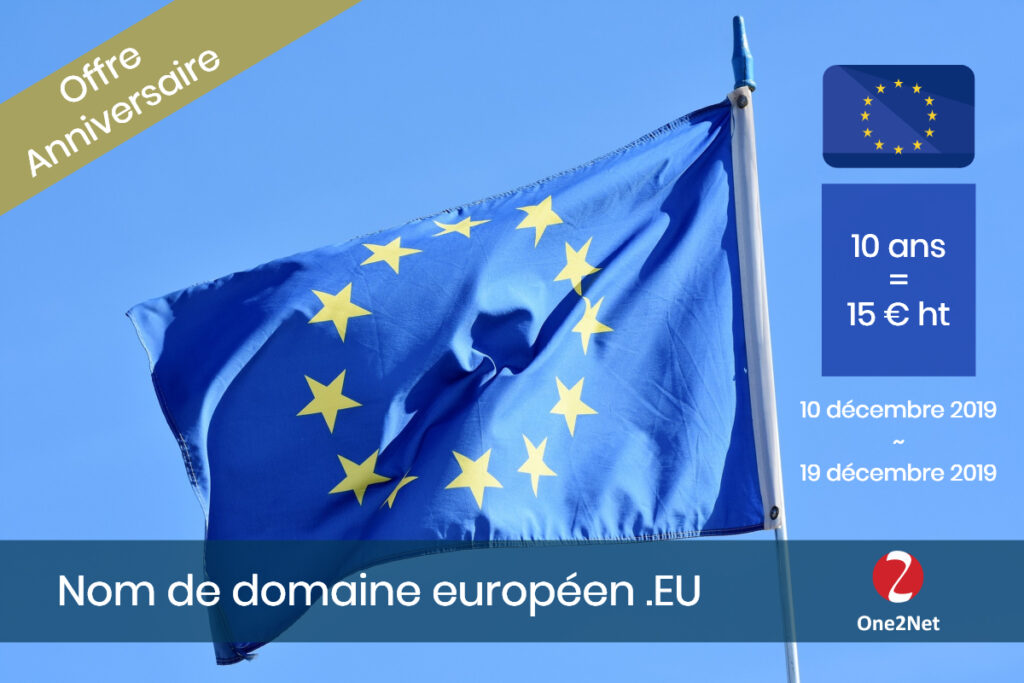 Offre anniversaire sur le nom de domaine EU