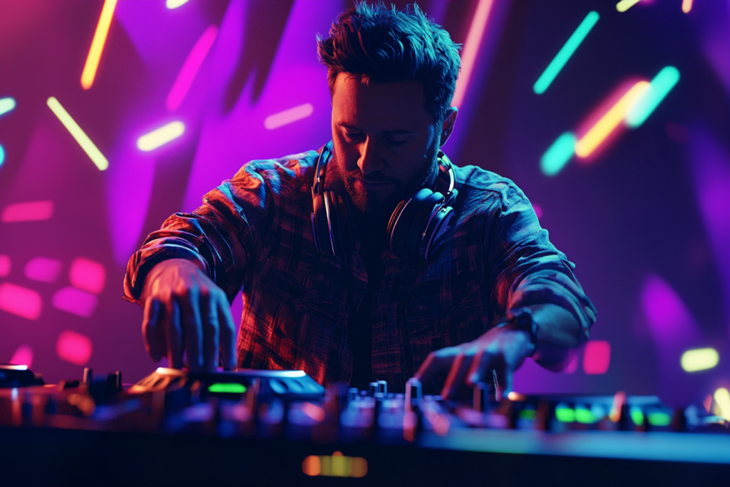 Animateur DJ devant sa console
